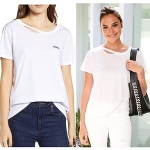 n:PHILANTHROPY Harlow BFF Deconstructed Bohemian Coachella White Tee NWT